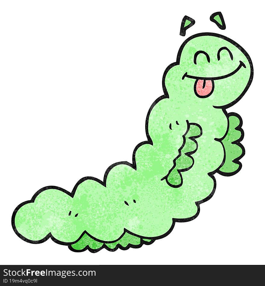 freehand textured cartoon caterpillar