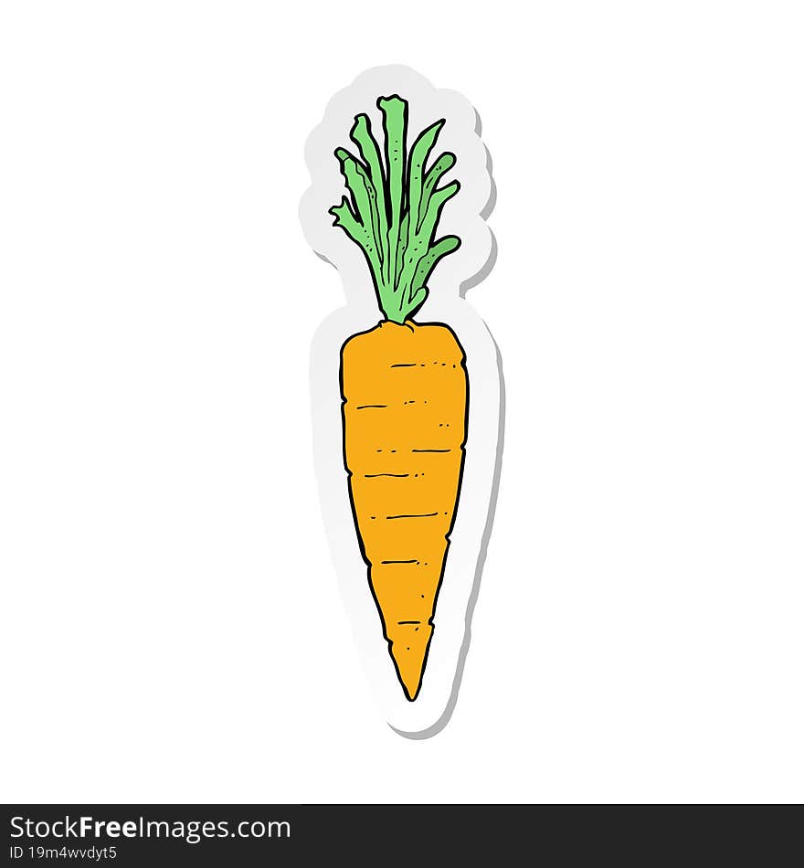 sticker of a cartoon carrot