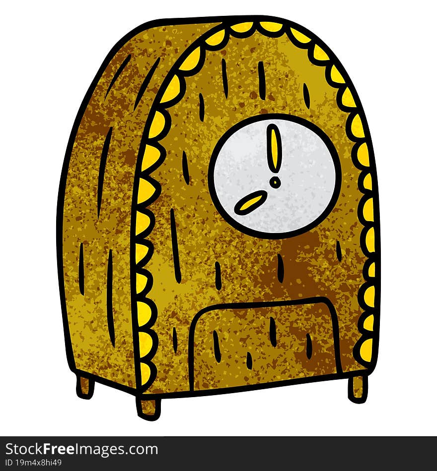 textured cartoon doodle of an old fashioned clock