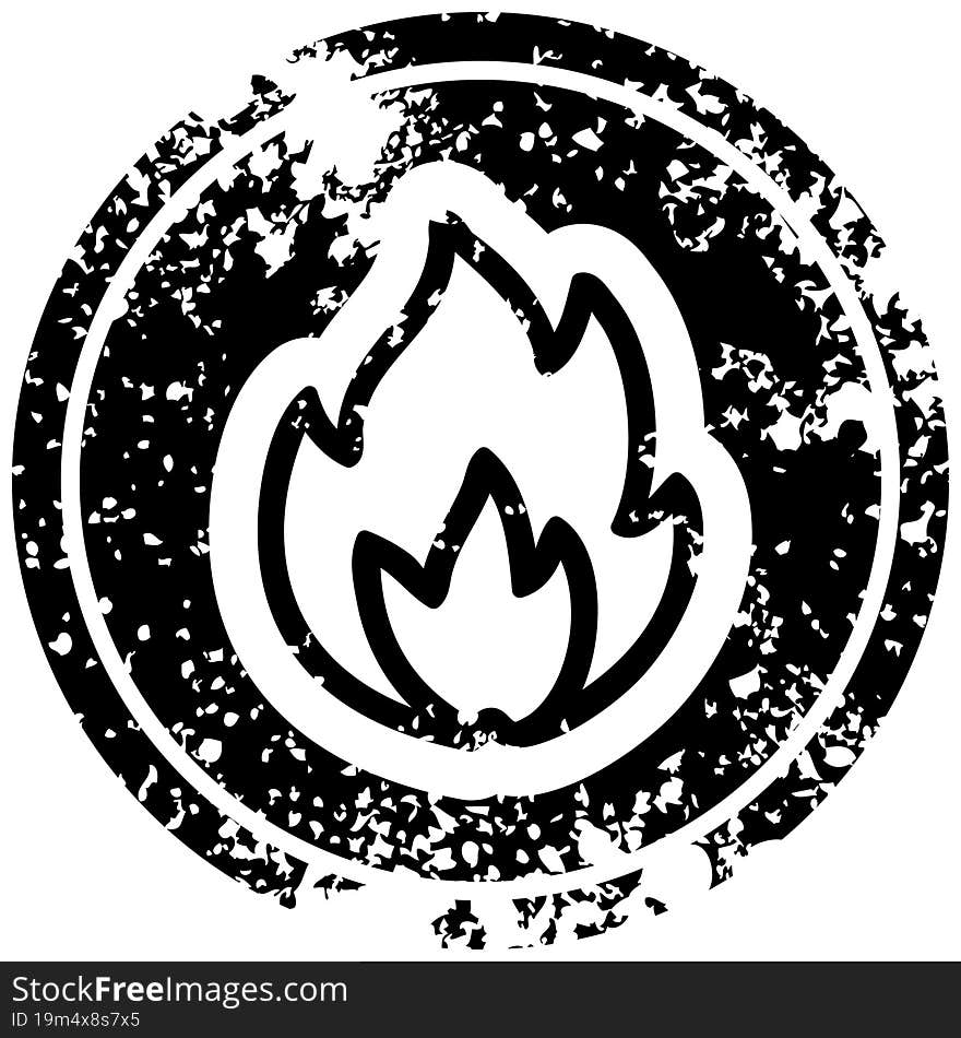 simple flame distressed icon