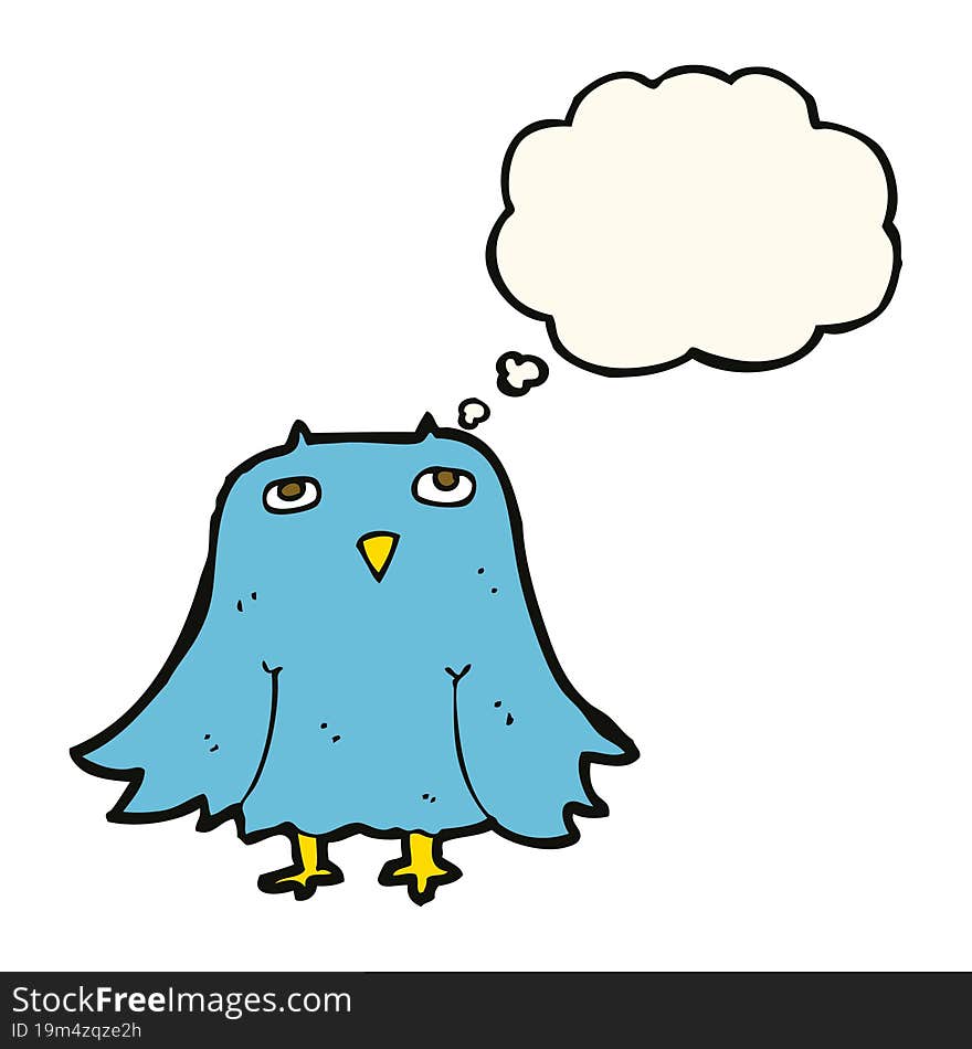 cartoon owl with thought bubble