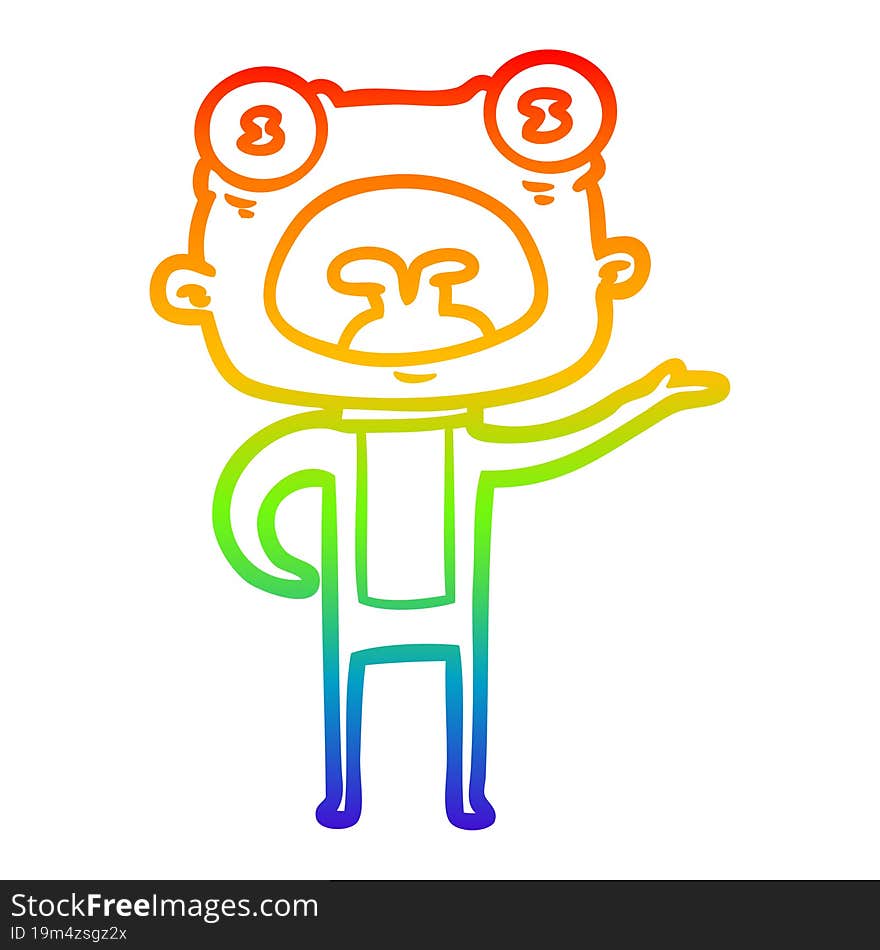 rainbow gradient line drawing cartoon weird alien communicating