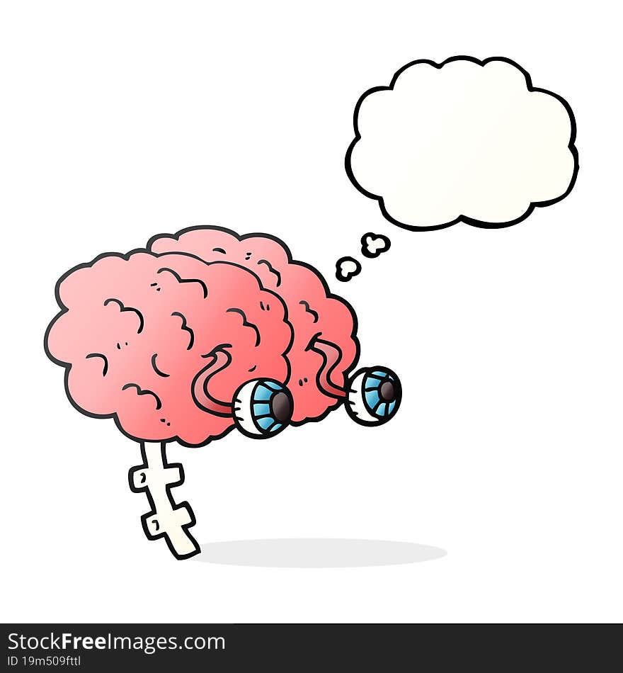 thought bubble cartoon brain