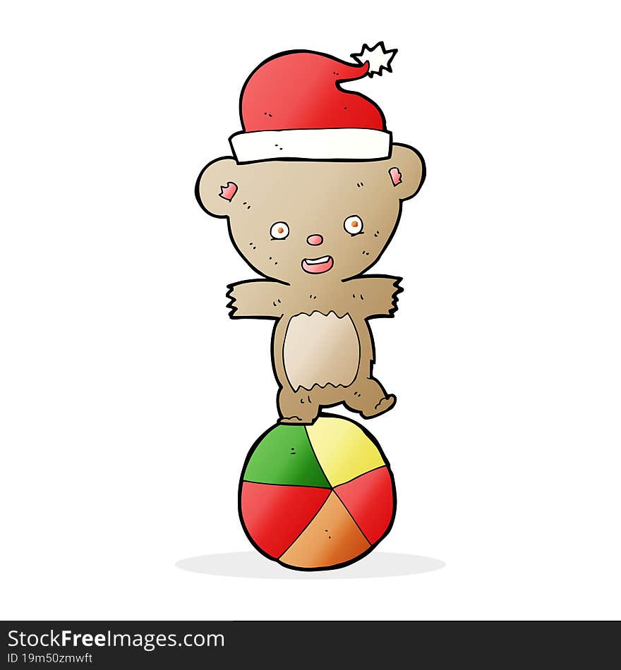 cartoon christmas teddy bear