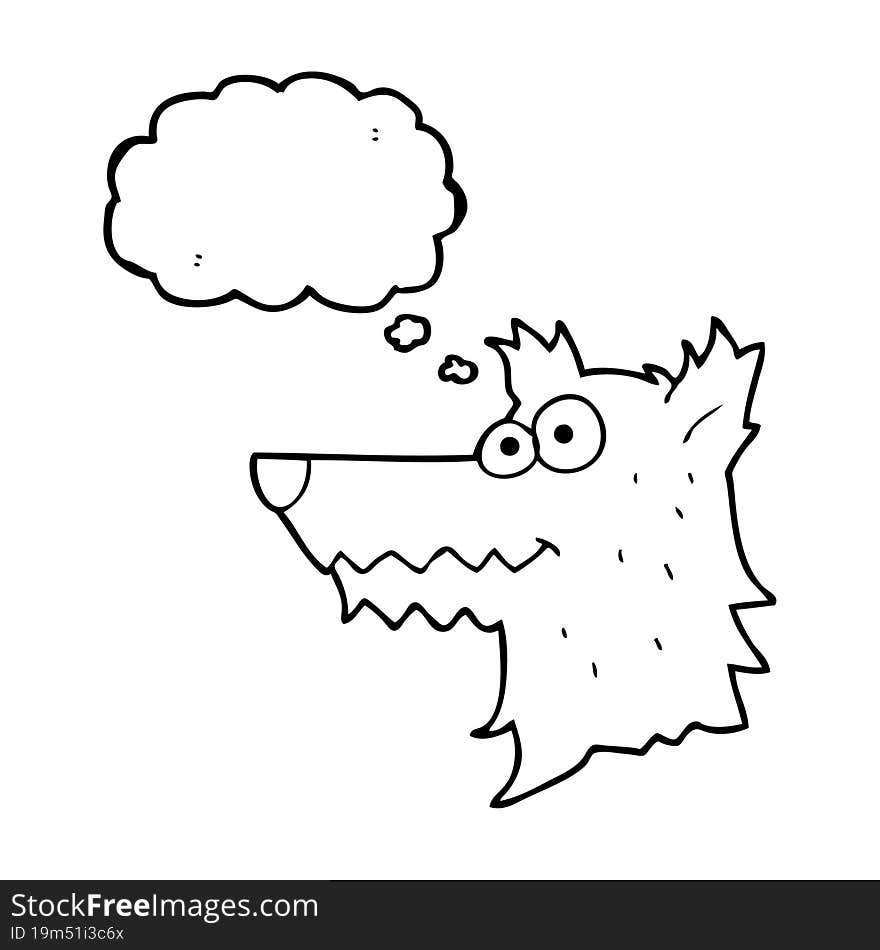 thought bubble cartoon wolf head