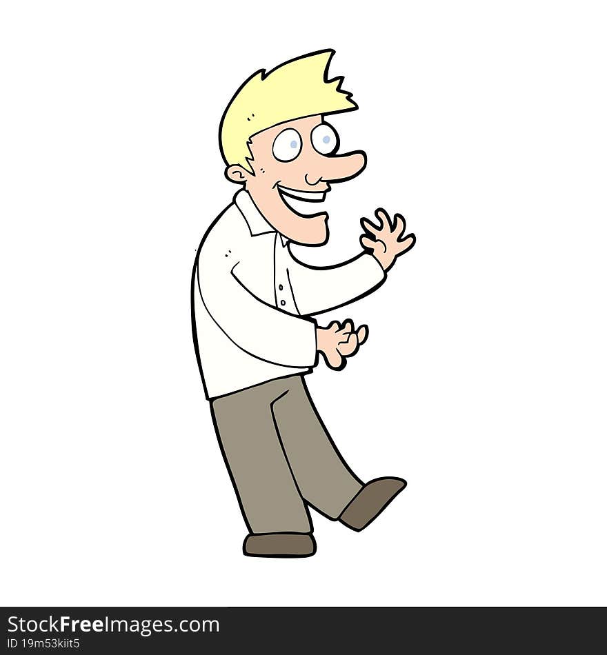 cartoon excited man