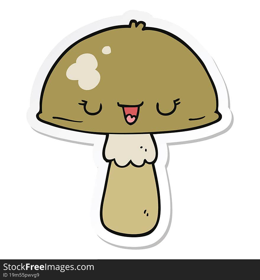 sticker of a cartoon mushroom