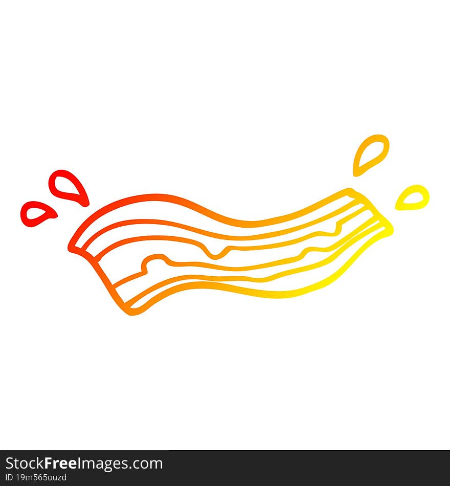 warm gradient line drawing cartoon sizzling bacon