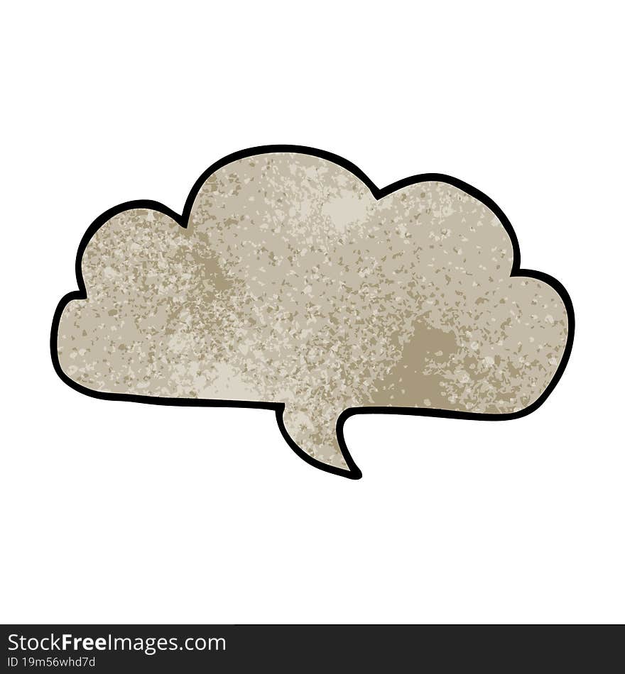 cartoon doodle cloud speech bubble