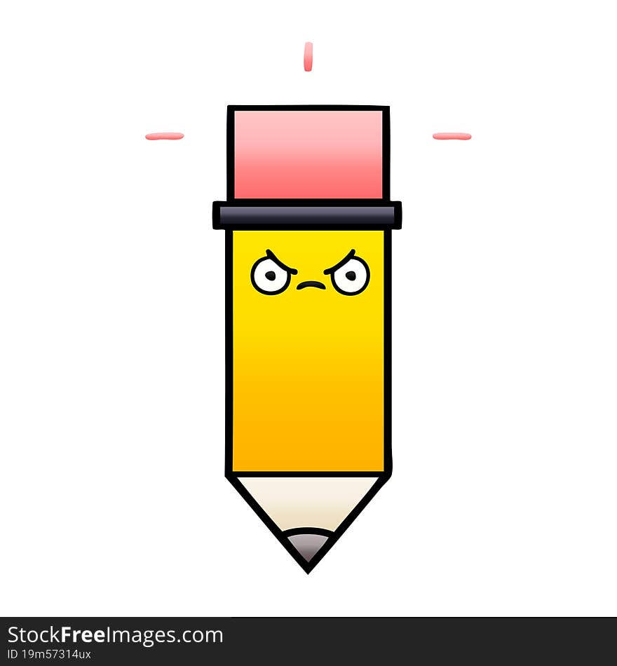 gradient shaded cartoon of a pencil