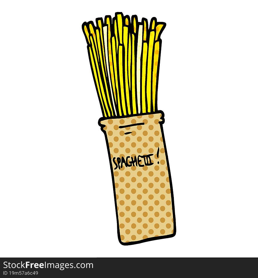 cartoon doodle  jar of spaghetti