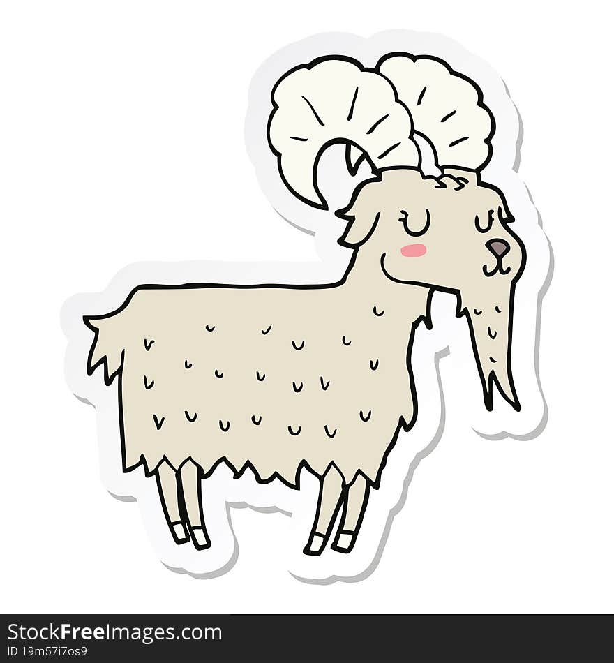 sticker of a cartoon goat