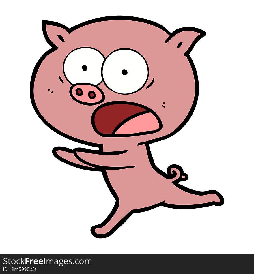 cartoon pig running. cartoon pig running