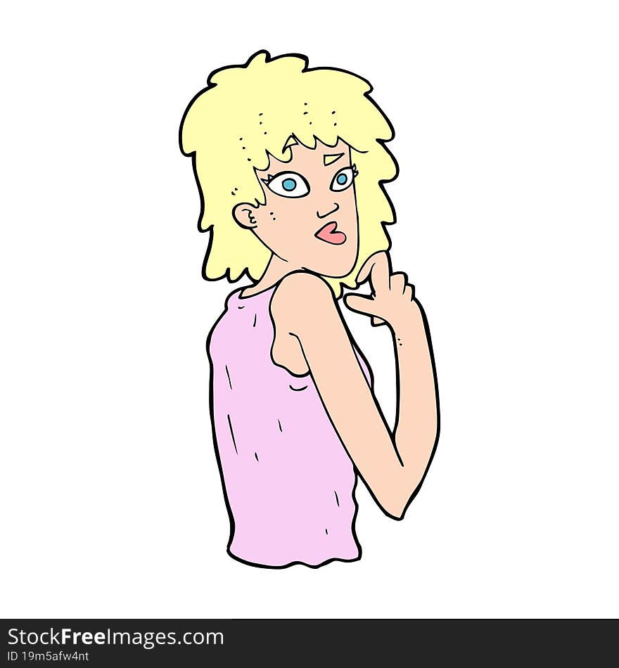 cartoon surprised woman