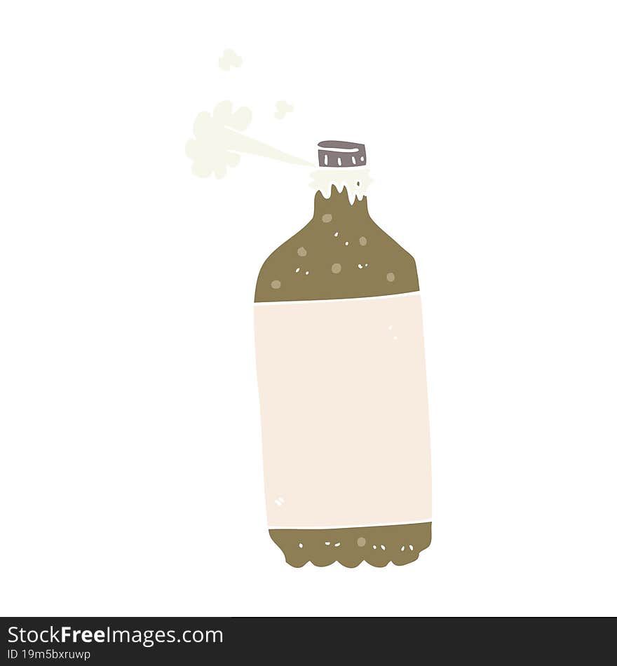 flat color illustration of a cartoon fizzing cola