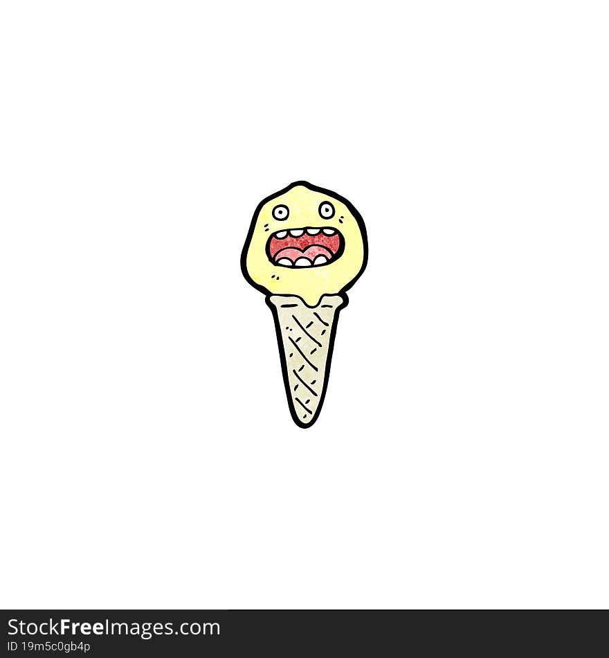 cartoon shocked ice cream