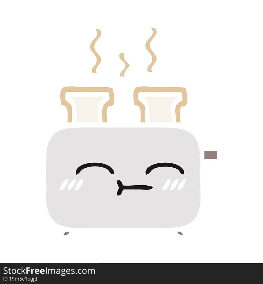 flat color retro cartoon of a of a toaster