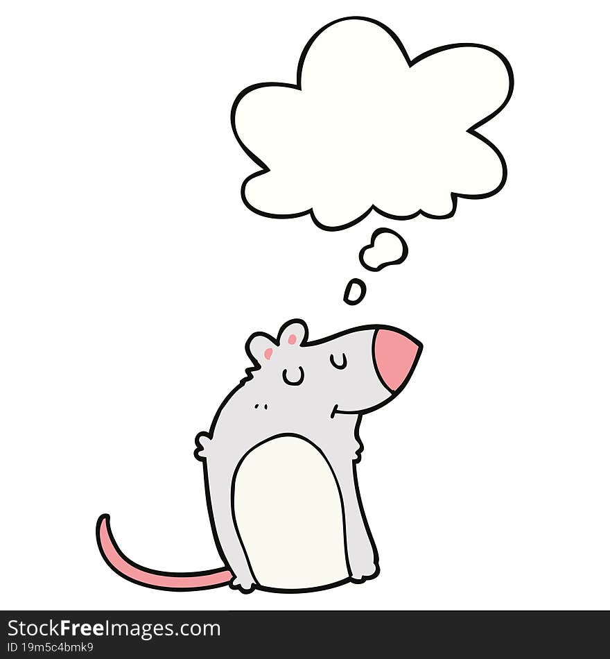 cartoon fat rat and thought bubble