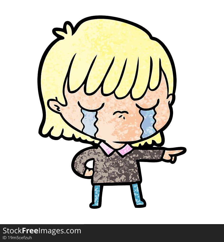 cartoon woman crying. cartoon woman crying