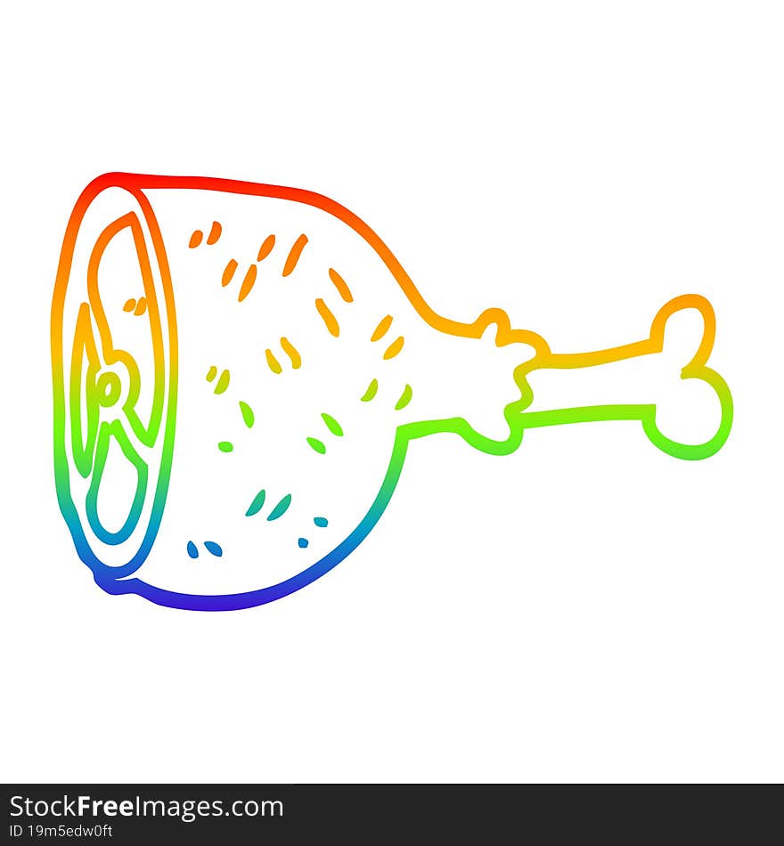 rainbow gradient line drawing cartoon well cooked meat