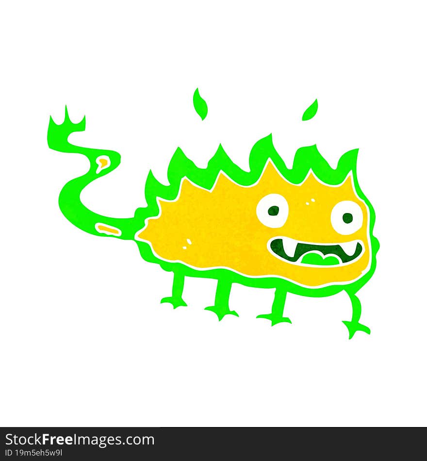 cartoon little fire demon