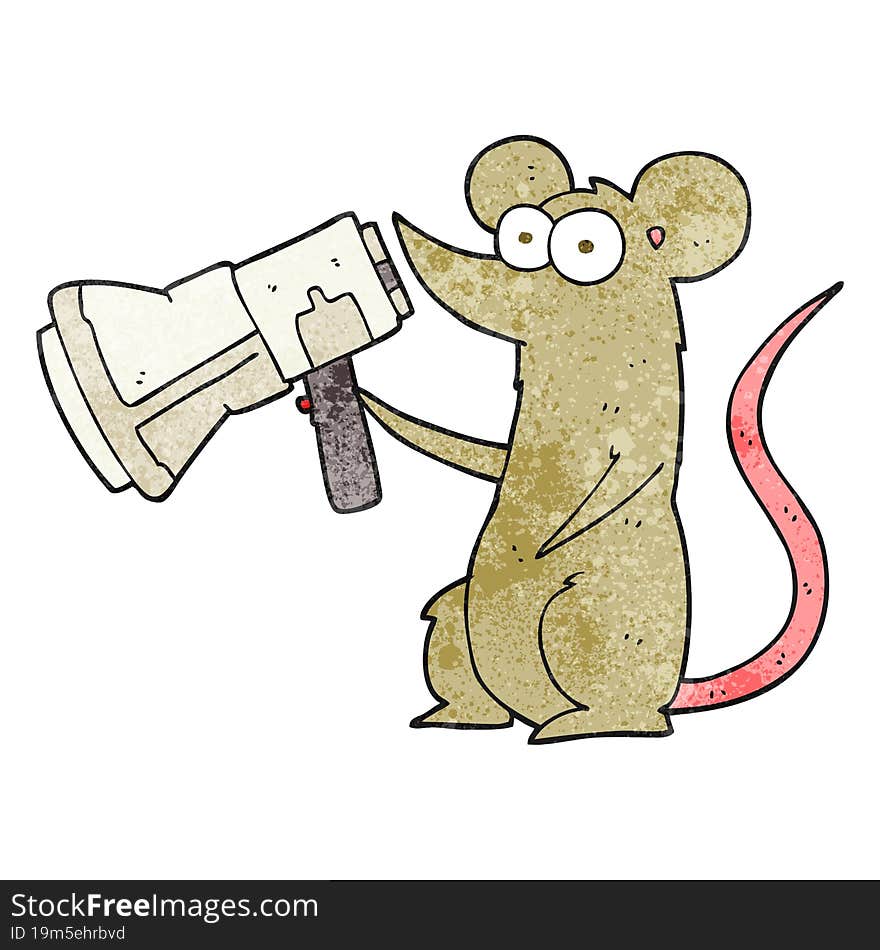 Texture Cartoon Mouse With Megaphone