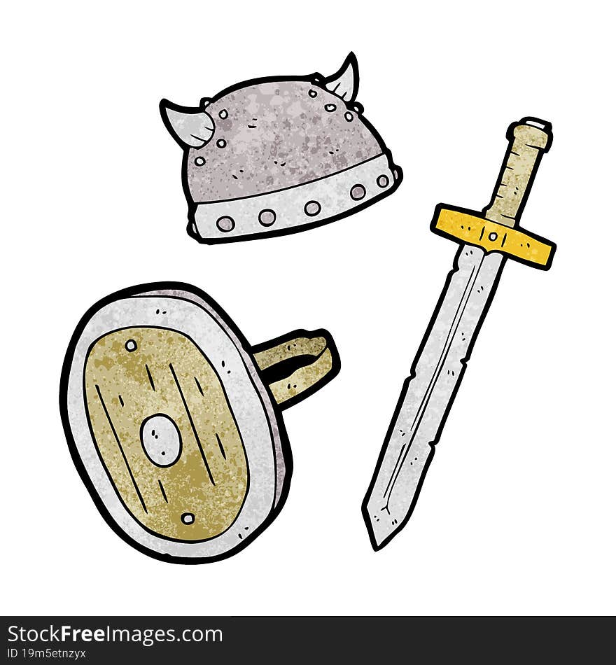 textured cartoon medieval warrior objects