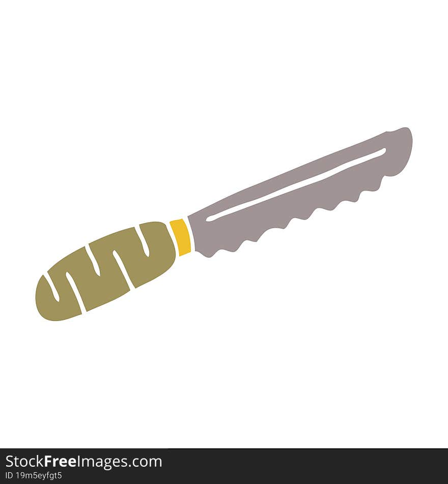 cartoon doodle bread knife