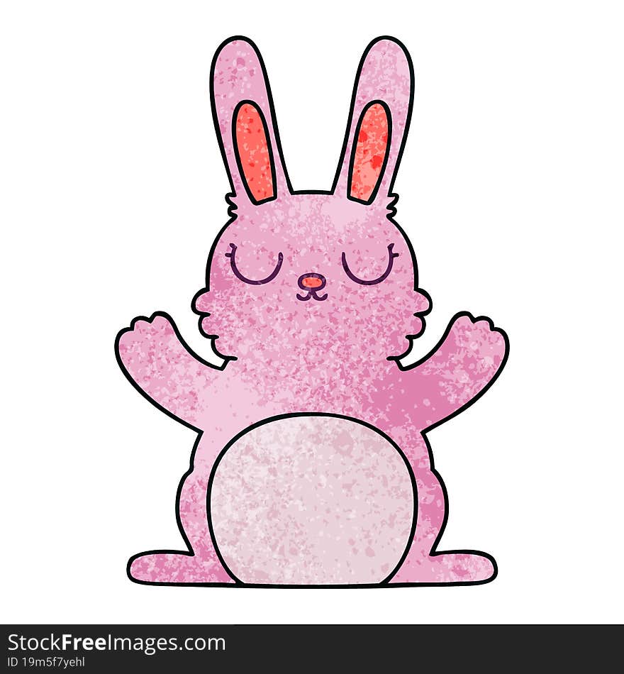 quirky hand drawn cartoon rabbit