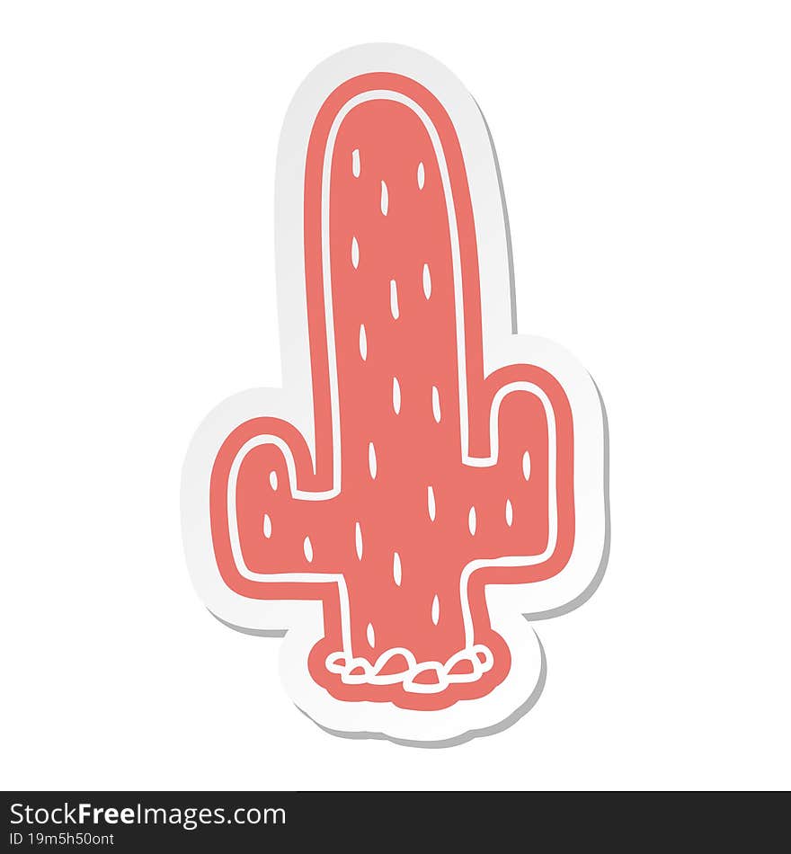 cartoon sticker of a cactus