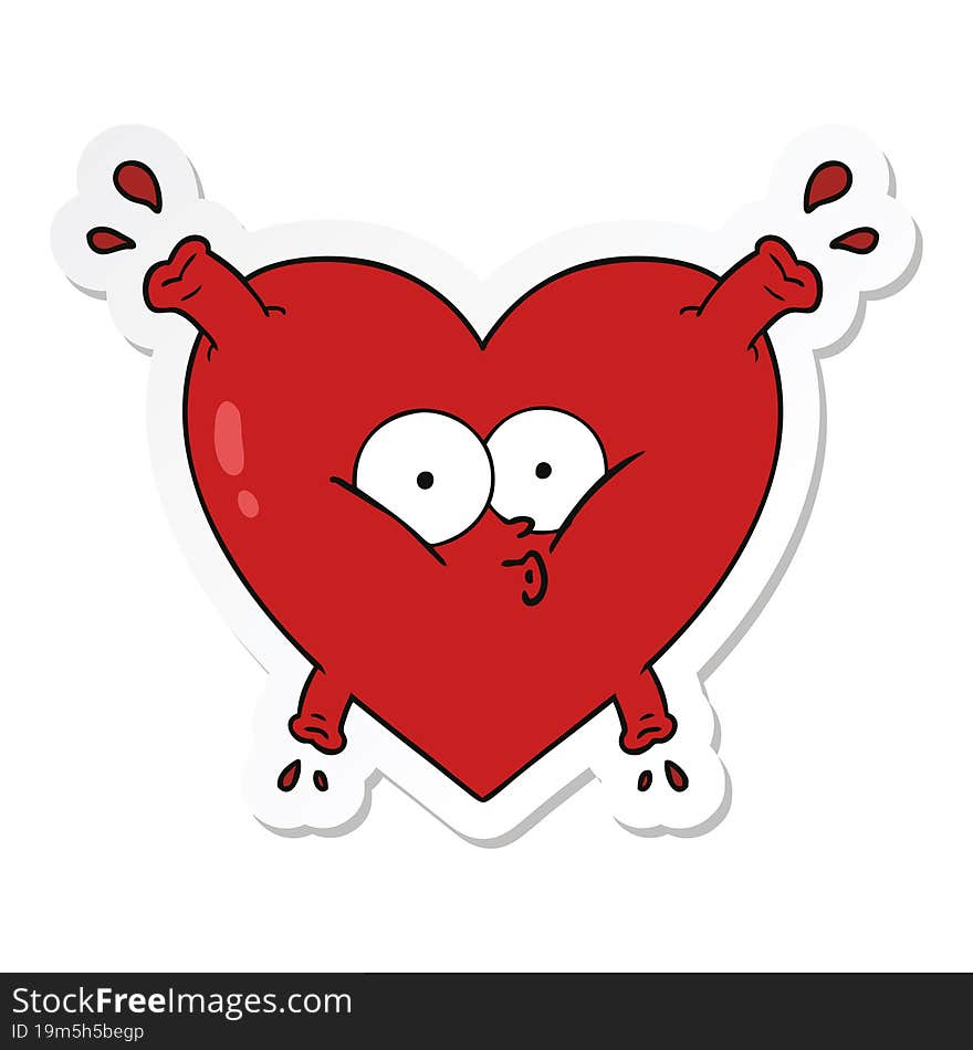 sticker of a cartoon heart