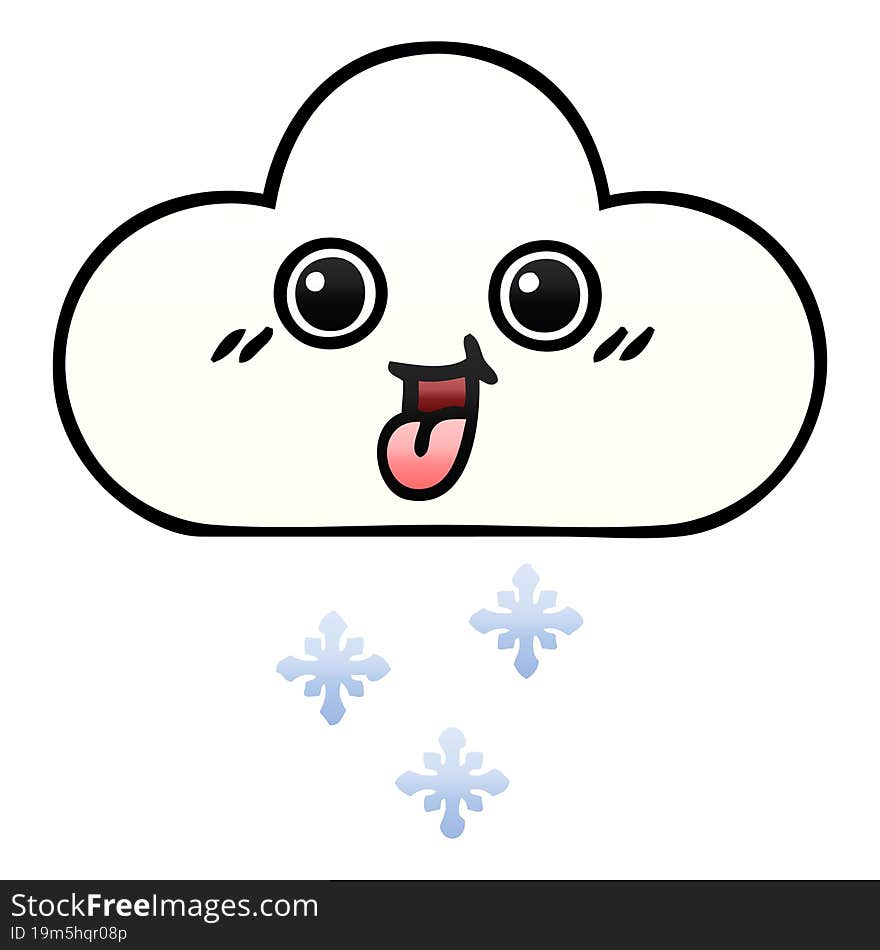 gradient shaded cartoon snow cloud