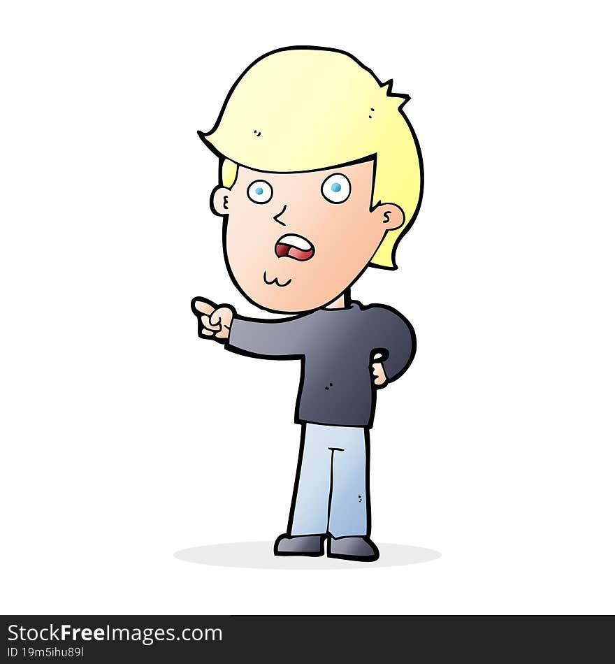 cartoon shocked man pointing