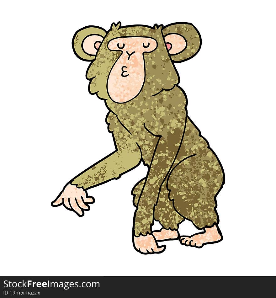 cartoon chimpanzee. cartoon chimpanzee