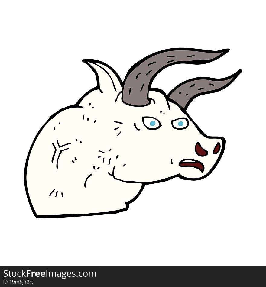 cartoon angry bull head