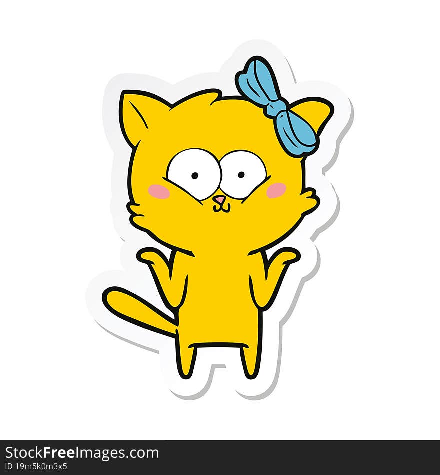 Sticker Of A Cartoon Cat