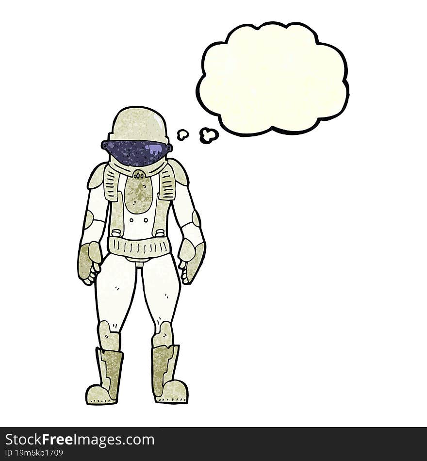 Cartoon Astronaut With Thought Bubble