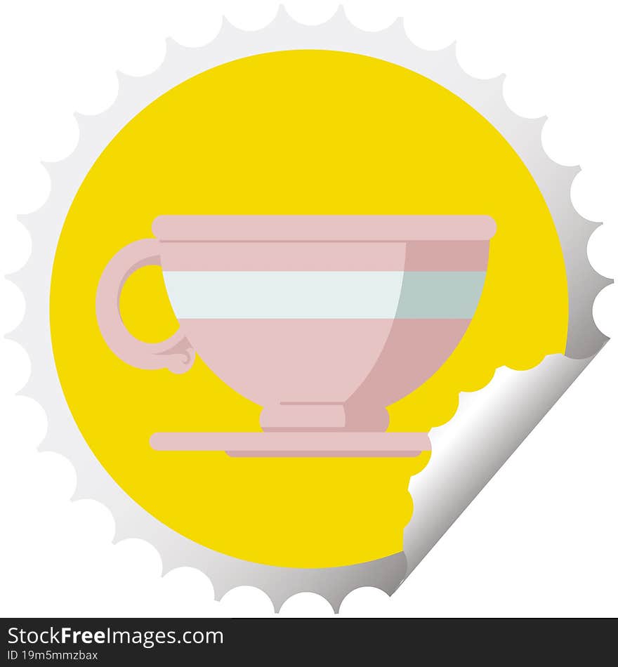 coffee cup graphic vector illustration round sticker stamp. coffee cup graphic vector illustration round sticker stamp