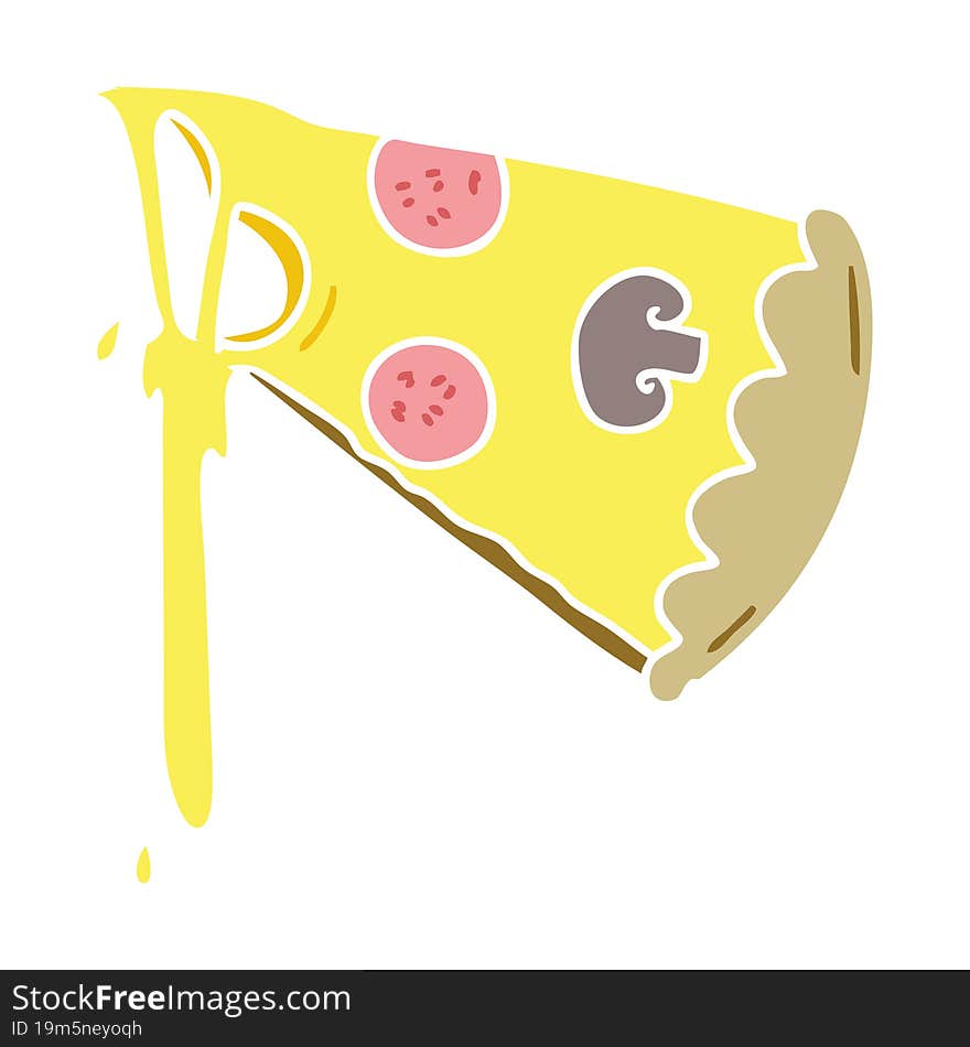 Quirky Hand Drawn Cartoon Slice Of Pizza