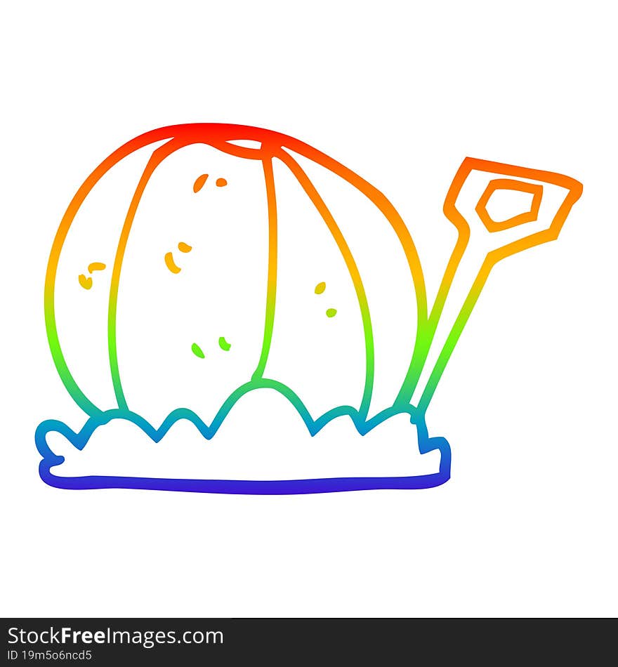 rainbow gradient line drawing cartoon beachball and spade