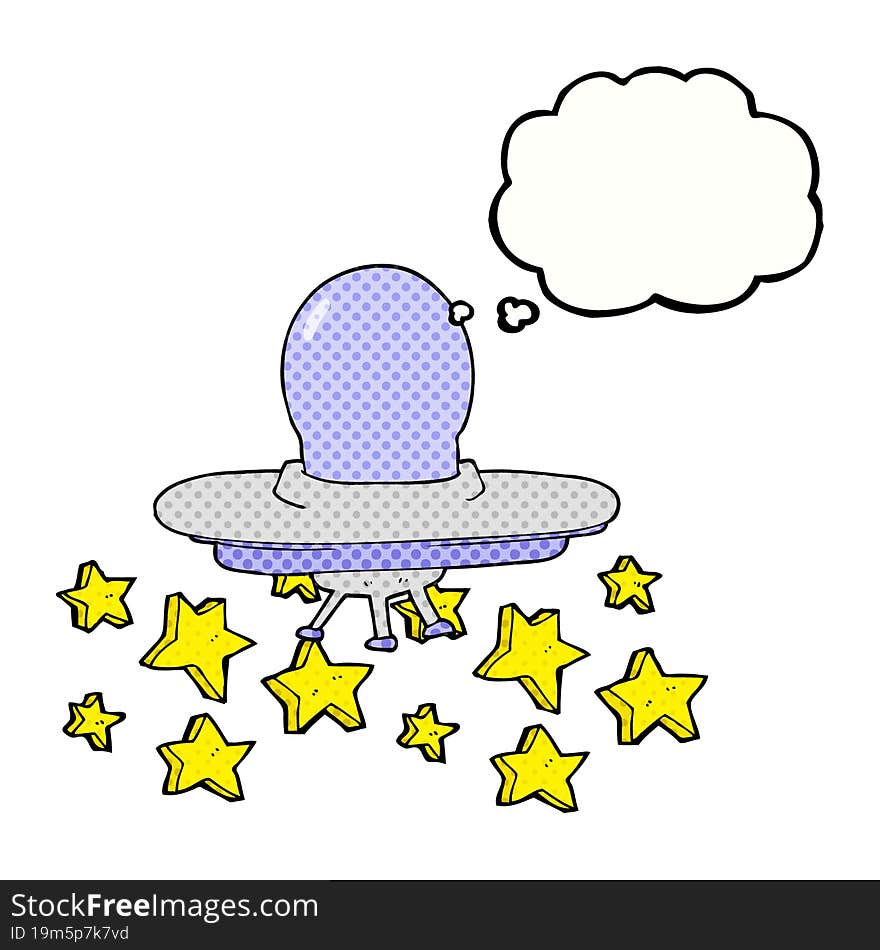 Thought Bubble Cartoon Flying Saucer