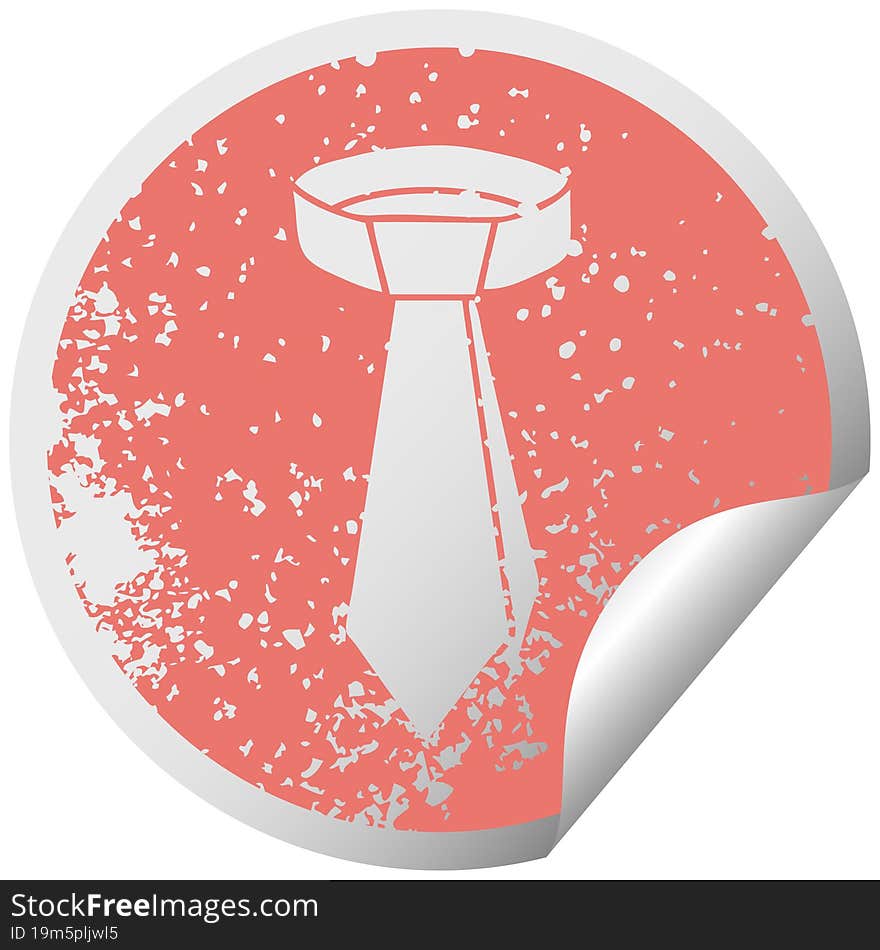 distressed circular peeling sticker quirky symbol neck tie. distressed circular peeling sticker quirky symbol neck tie