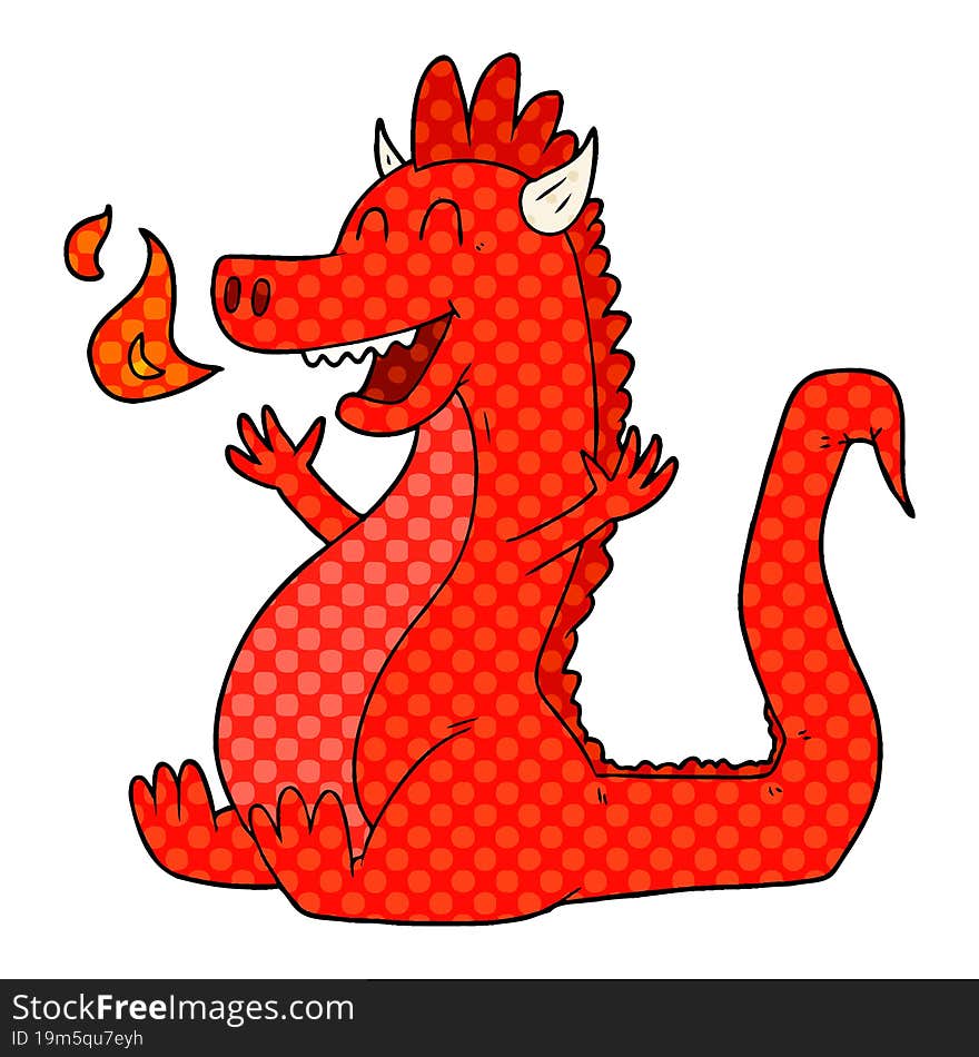 cartoon happy dragon. cartoon happy dragon