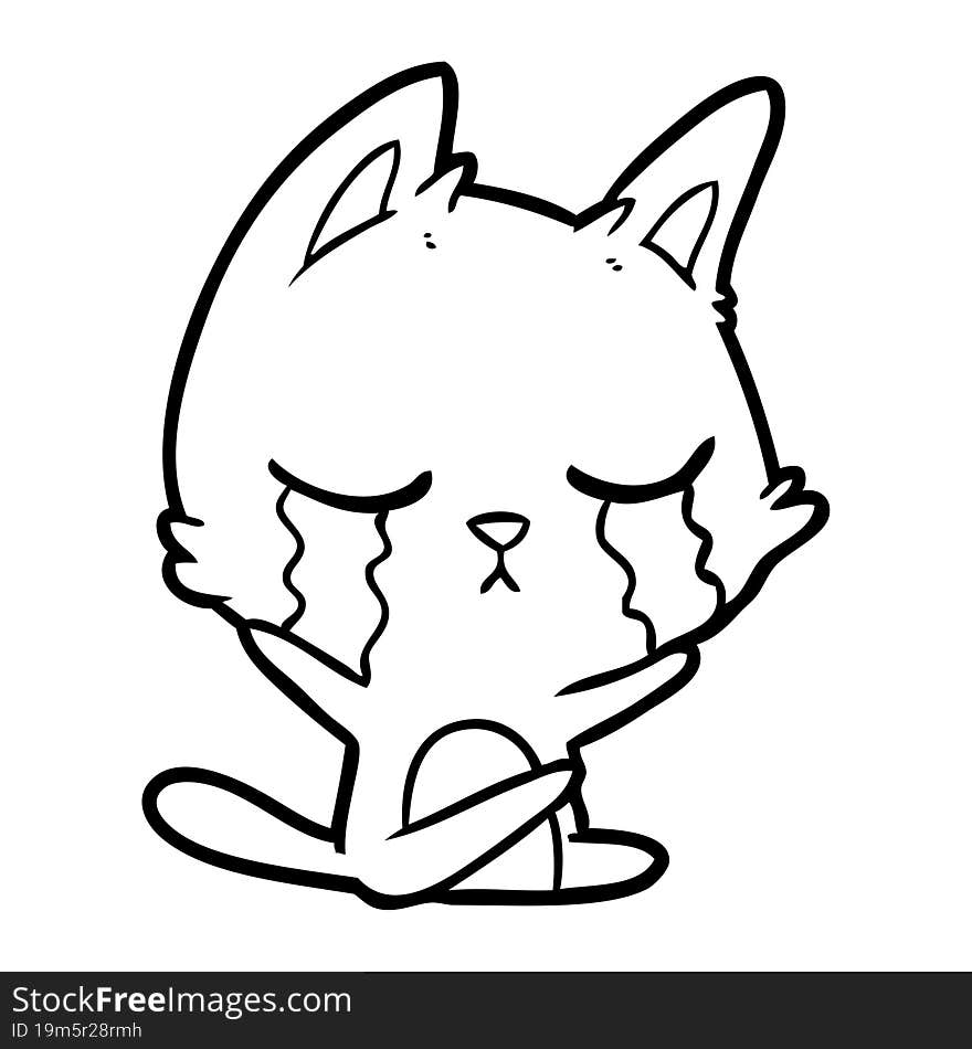 crying cartoon cat. crying cartoon cat