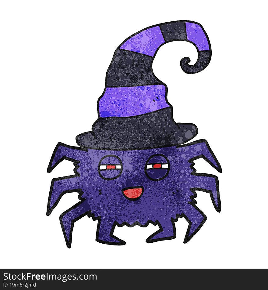 freehand textured cartoon halloween spider