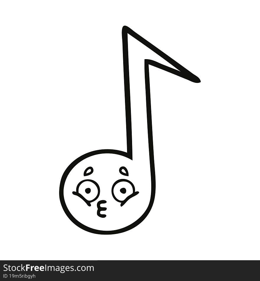 line drawing cartoon musical note