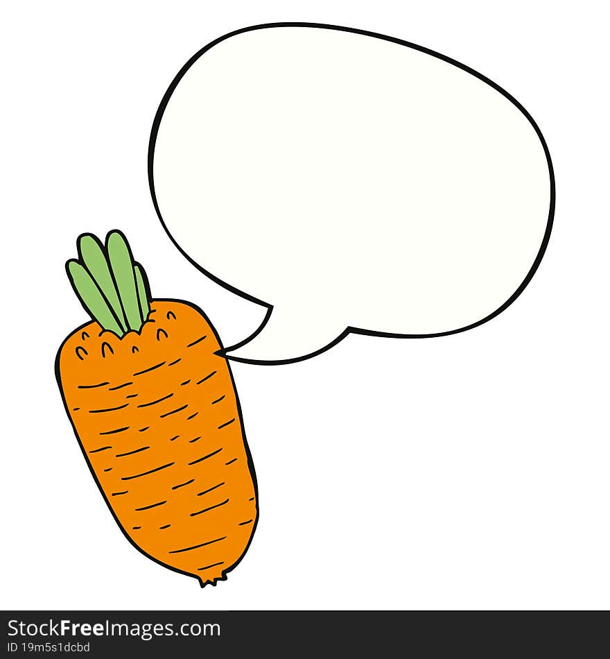 cartoon vegetable and speech bubble