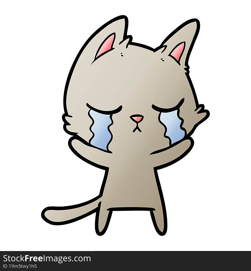 crying cartoon cat. crying cartoon cat