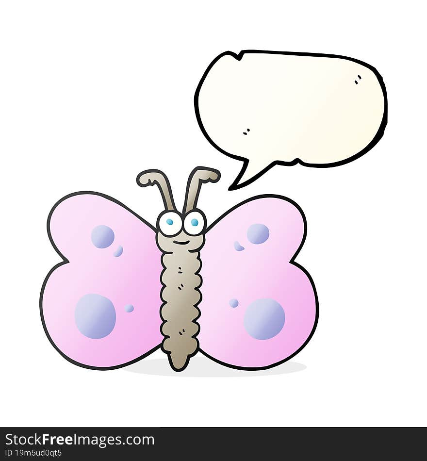 speech bubble cartoon butterfly