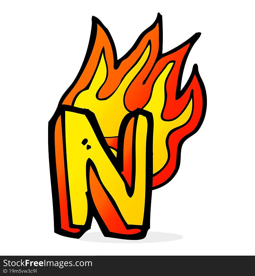 Cartoon Flaming Letter